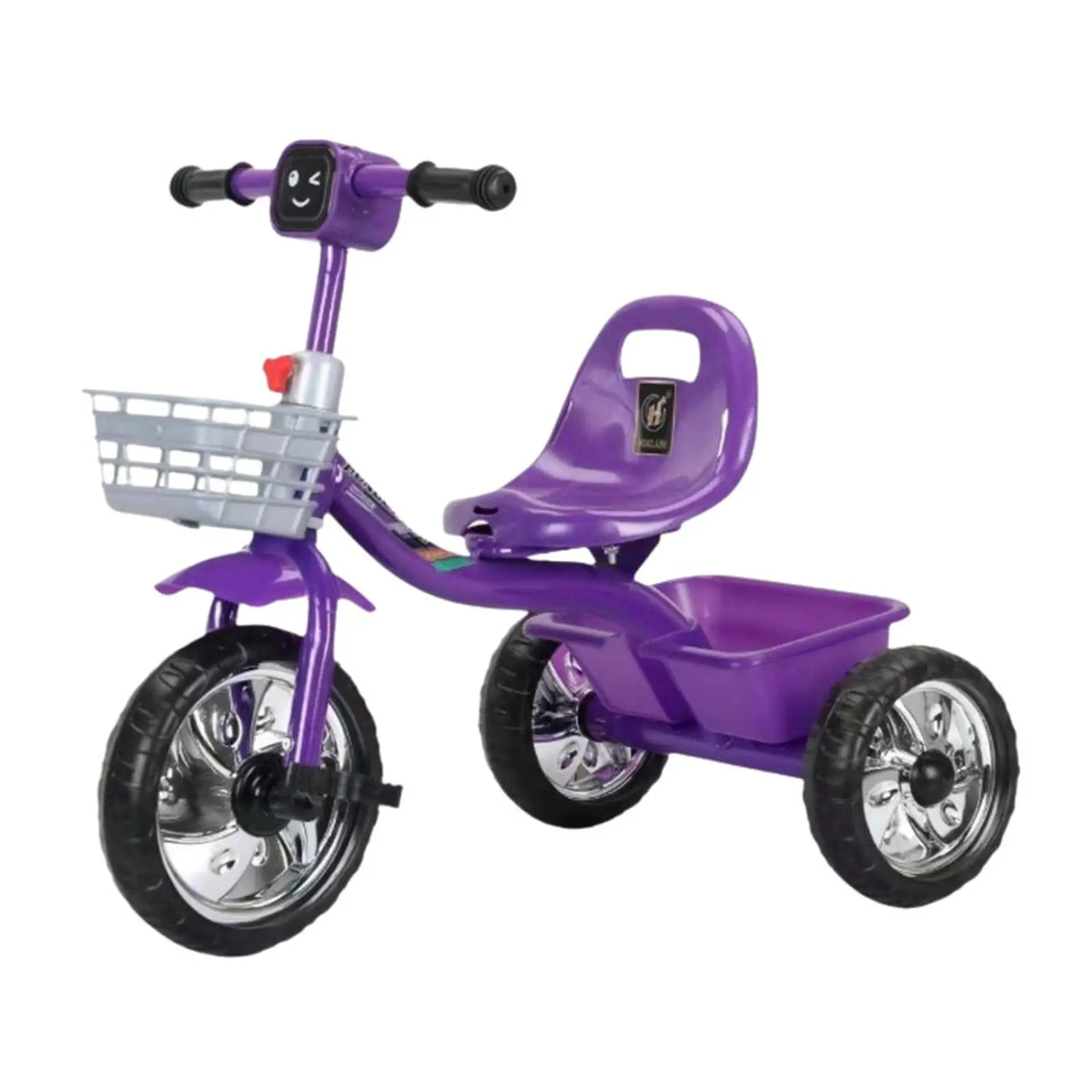 Triciclo Infantil Bici Musical Con Canasto y Respaldo Morado 1