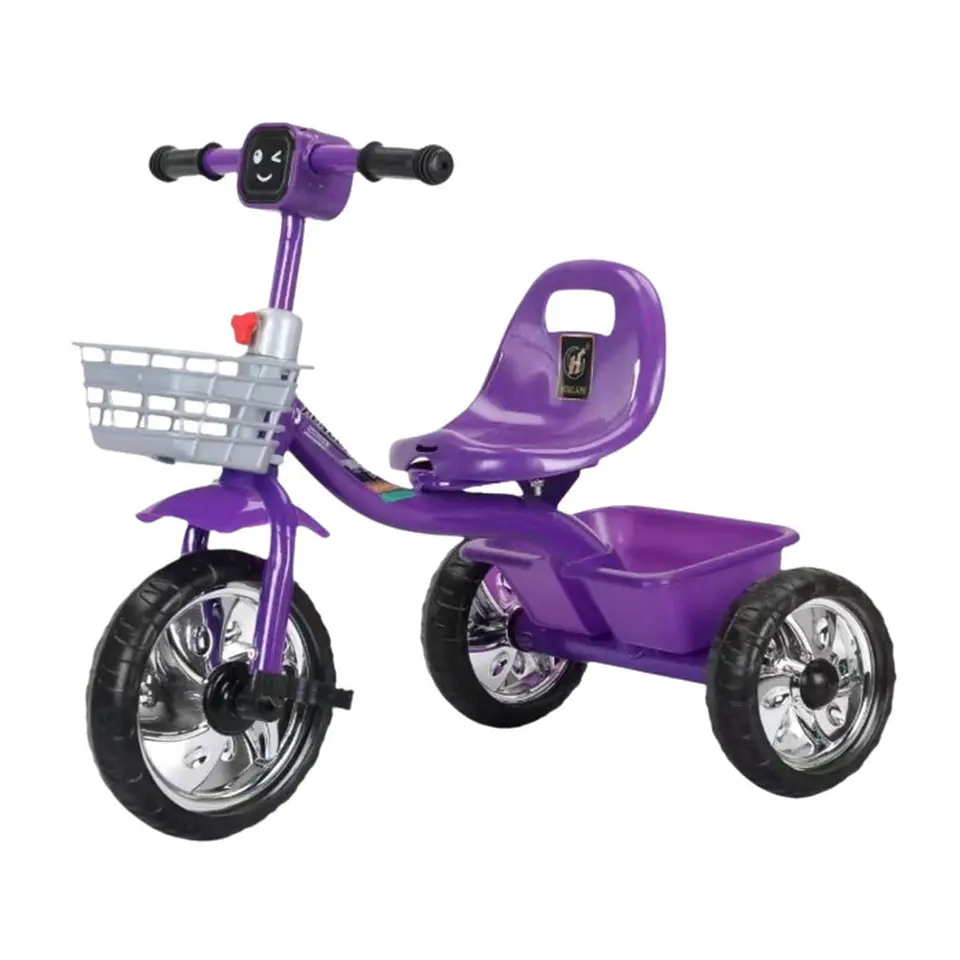 Triciclo Infantil Bici Musical Con Canasto y Respaldo Morado 1