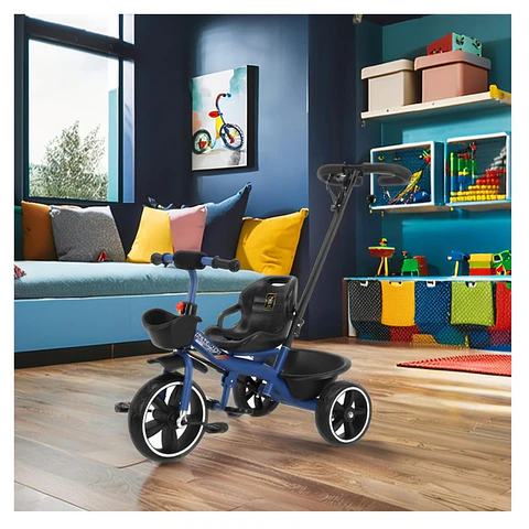 Triciclo Infantil Mango De Empuje Alto Asiento Grande Azul