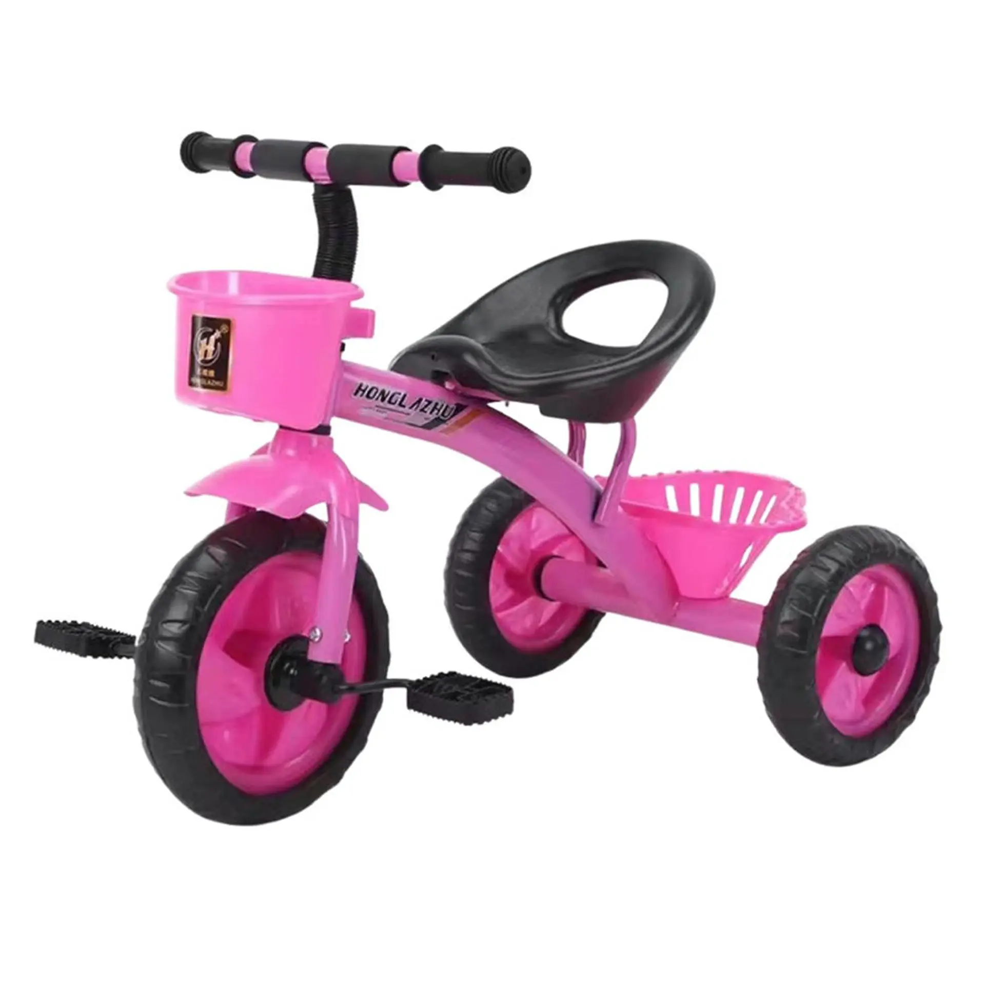 Triciclo Infantil Bici Con Canastos y Cintas Rosado 2