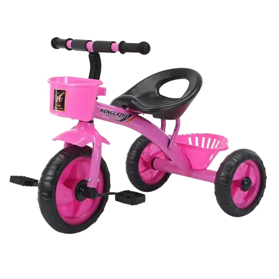 Triciclo Infantil Bici Con Canastos y Cintas Rosado 2