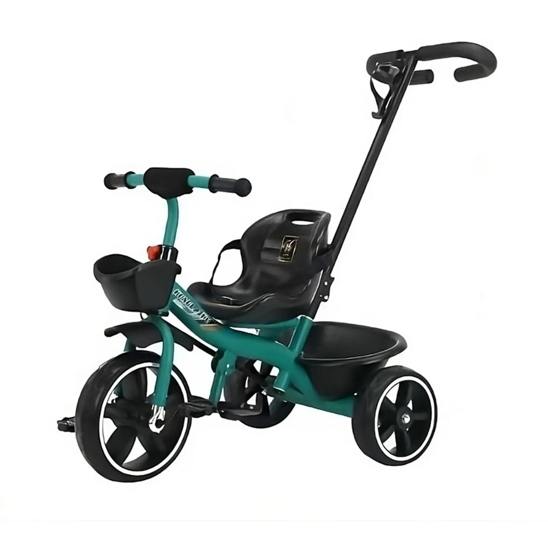Triciclo Infantil Mango De Empuje Alto Asiento Grande Verde 1