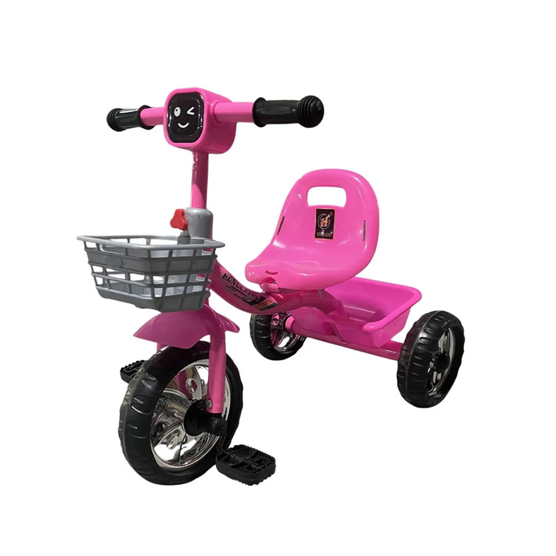 Triciclo Infantil Bici Musical Con Canasto y Respaldo Rosado 2