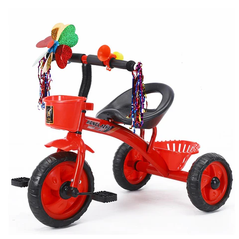 Triciclo Infantil Bici Con Canastos y Cintas Rojo