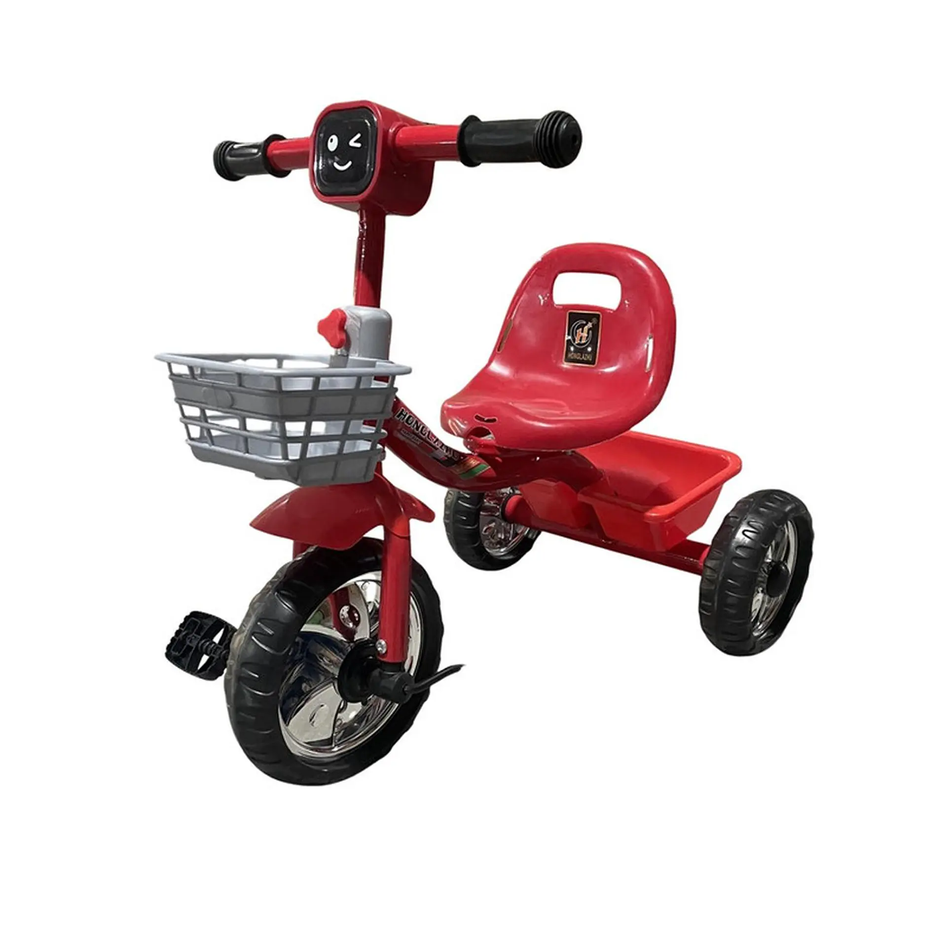 Triciclo Infantil Bici Musical Con Canasto y Respaldo Rojo 2