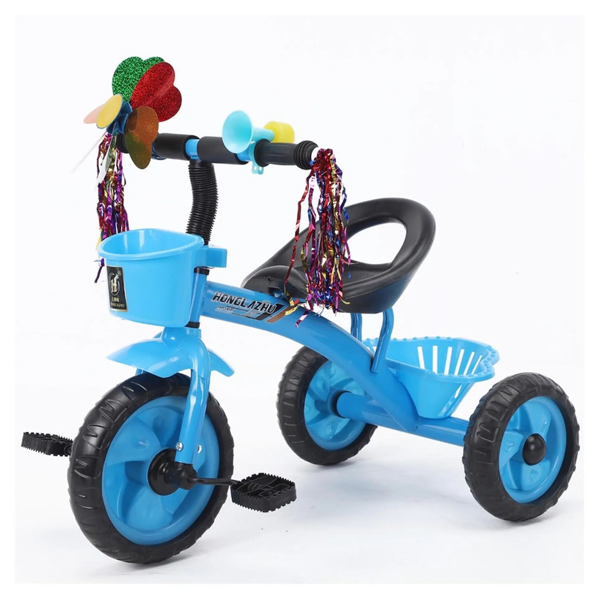 Triciclo Infantil Bici Con Canastos y Cintas Azul 1
