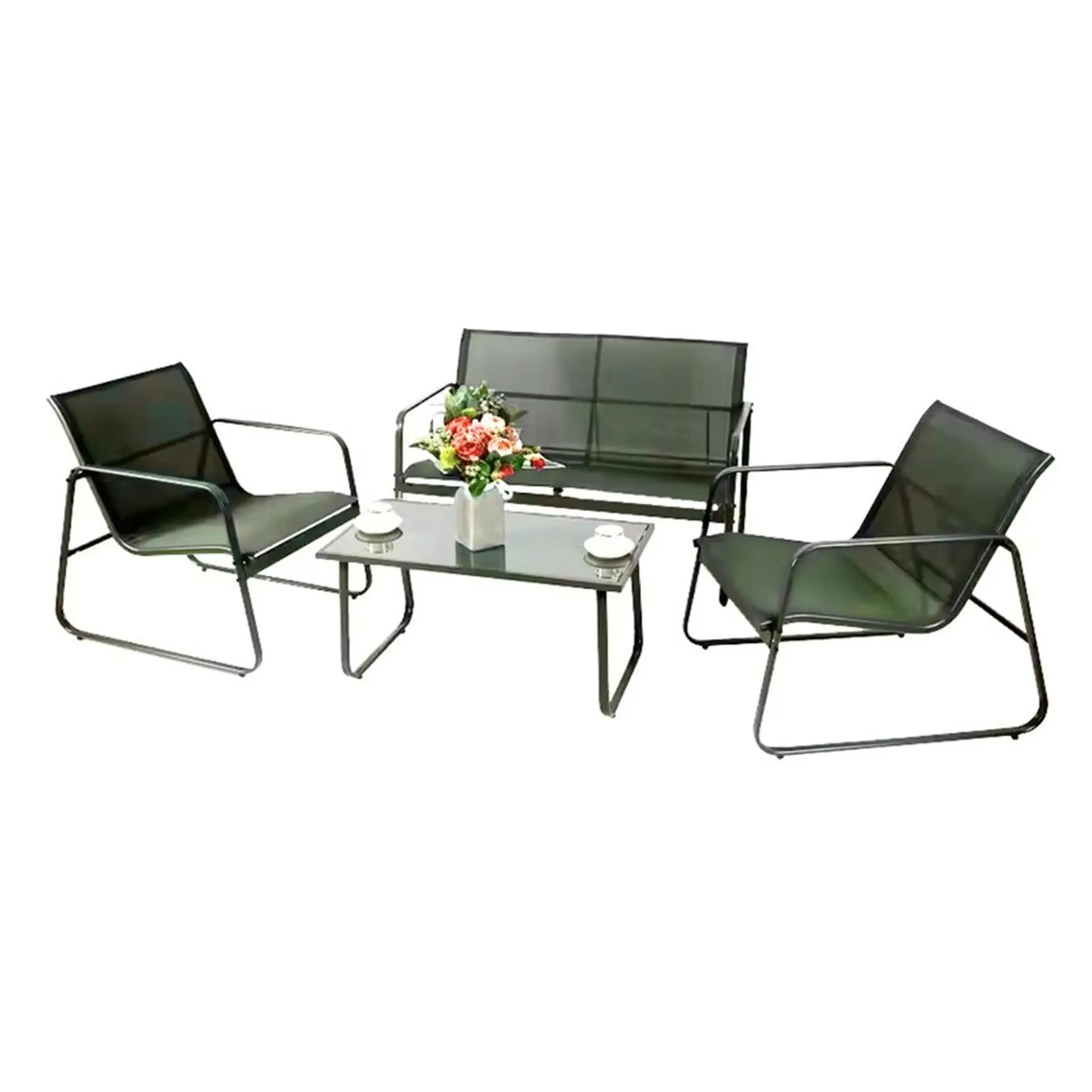 Juego De Terraza Living Malla Saint Andrew 4 Piezas Exterior 1