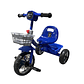 Triciclo Infantil Bici Musical Con Canasto y Respaldo Azul - Miniatura 2