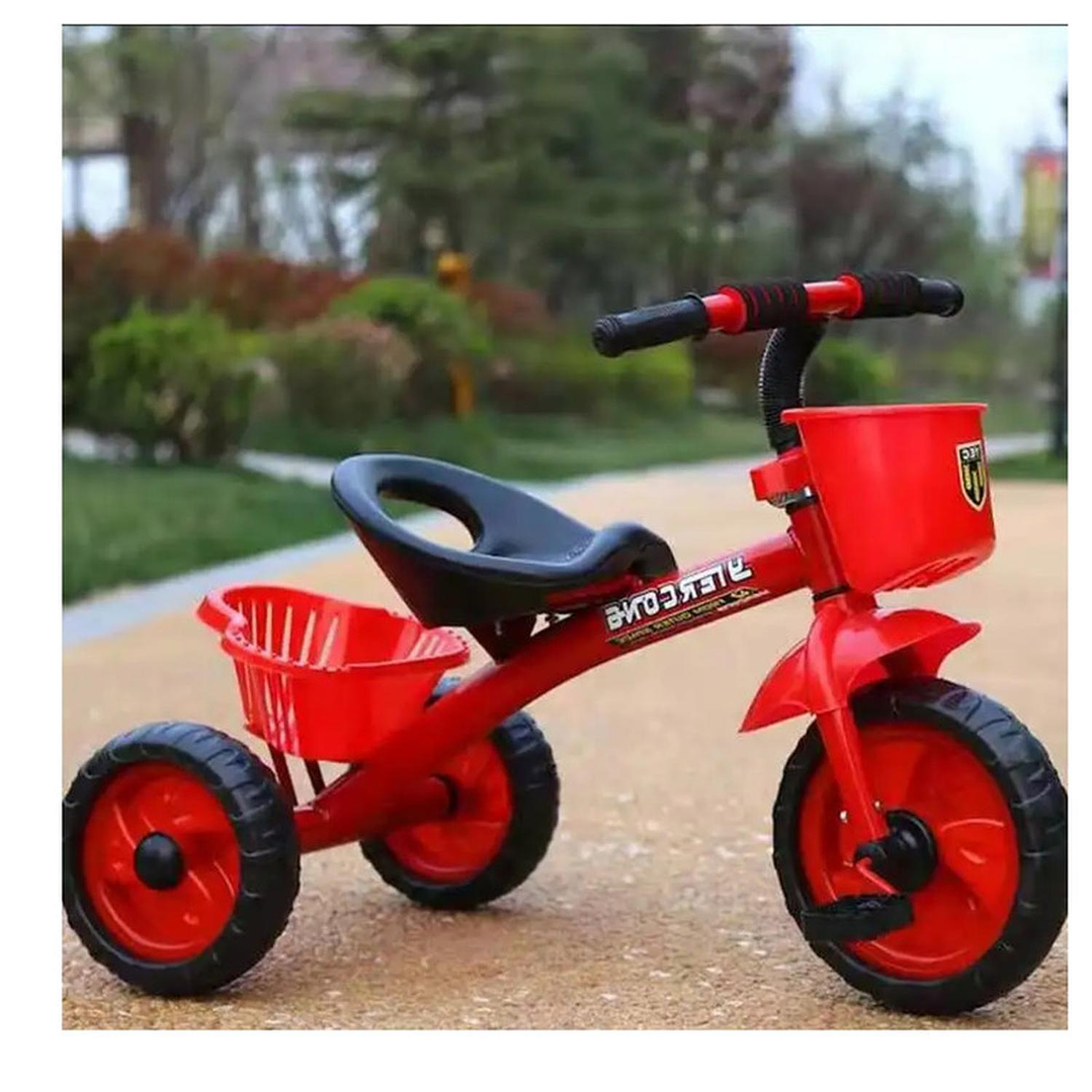 Triciclo Infantil Bici Con Canastos y Cintas Rojo 3