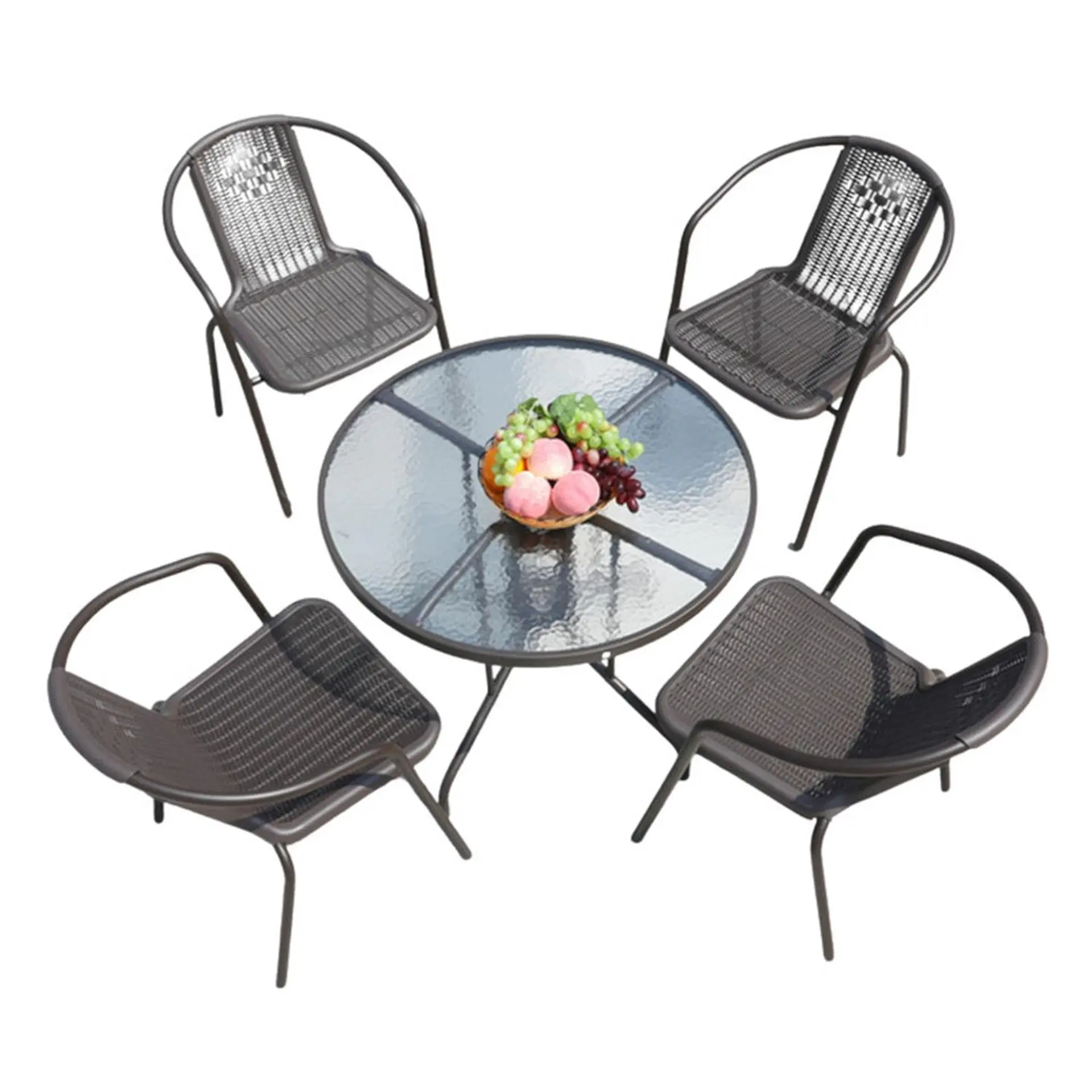 Juego De Terraza De Balcón Comedor Mesa Redonda Emma 4 Sillas 1
