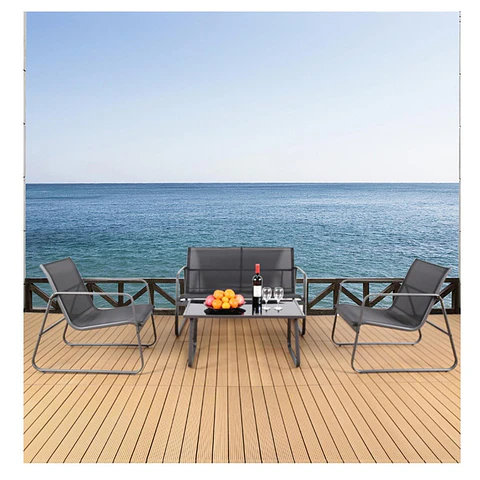 Juego De Terraza Living Malla Saint Andrew 4 Piezas Exterior