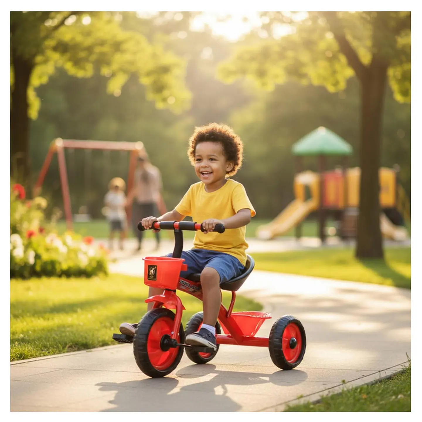 Triciclo Infantil Bici Con Canastos y Cintas Rojo 4