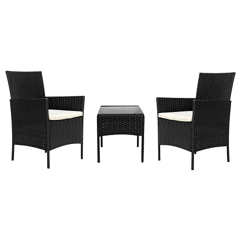 Juego De Terraza Living Ratán Sintético Sally 3 Piezas