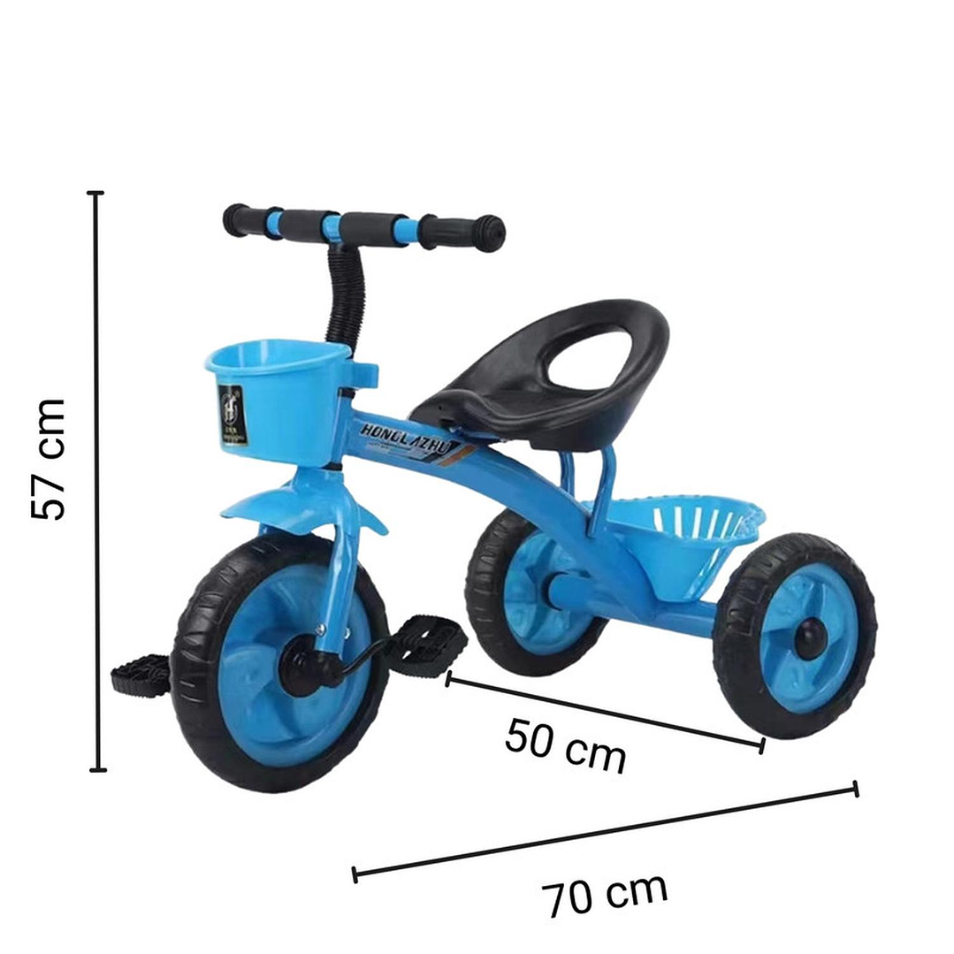 Triciclo Infantil Bici Con Canastos y Cintas Azul 5