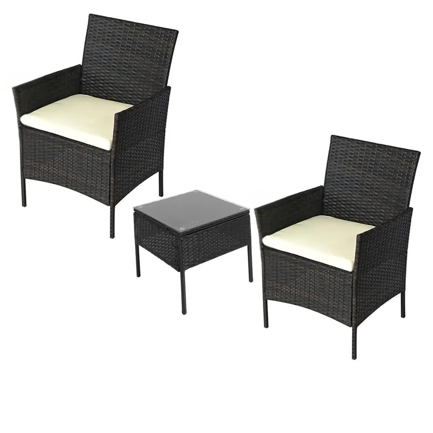 Juego De Terraza Living Ratán Sintético Sally 3 Piezas 2