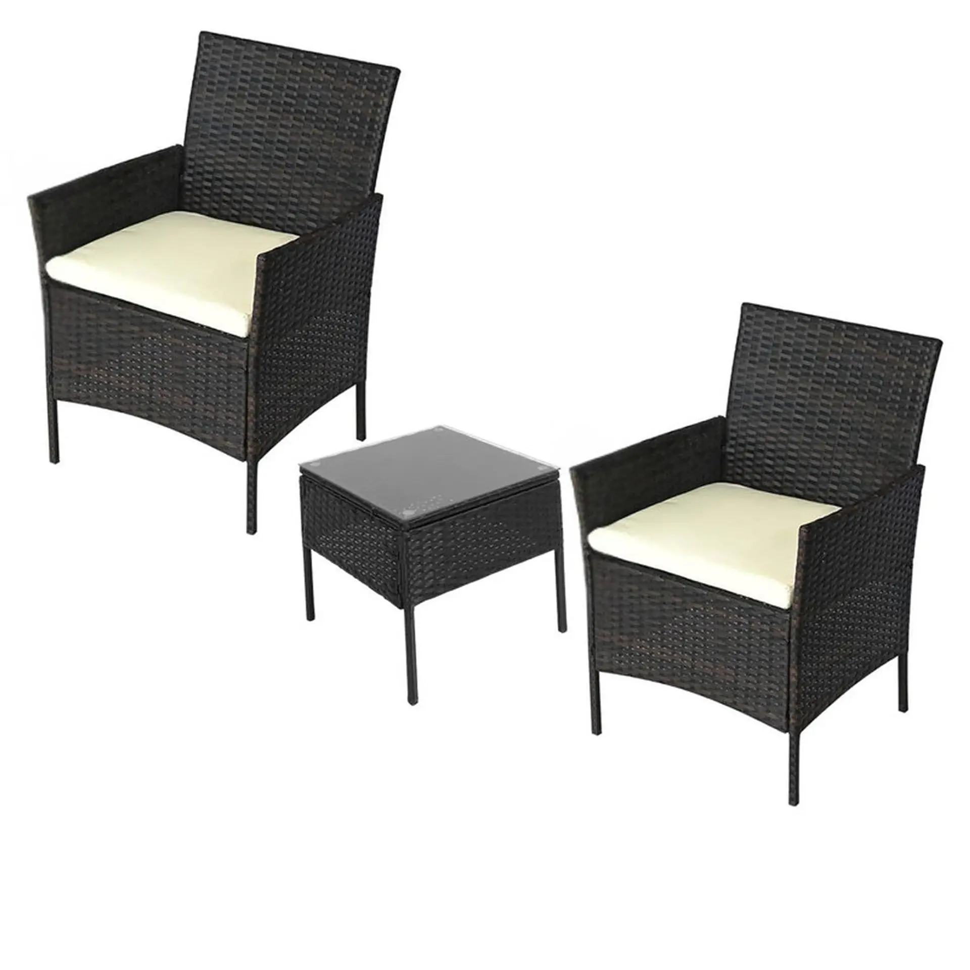 Juego De Terraza Living Ratán Sintético Sally 3 Piezas 2