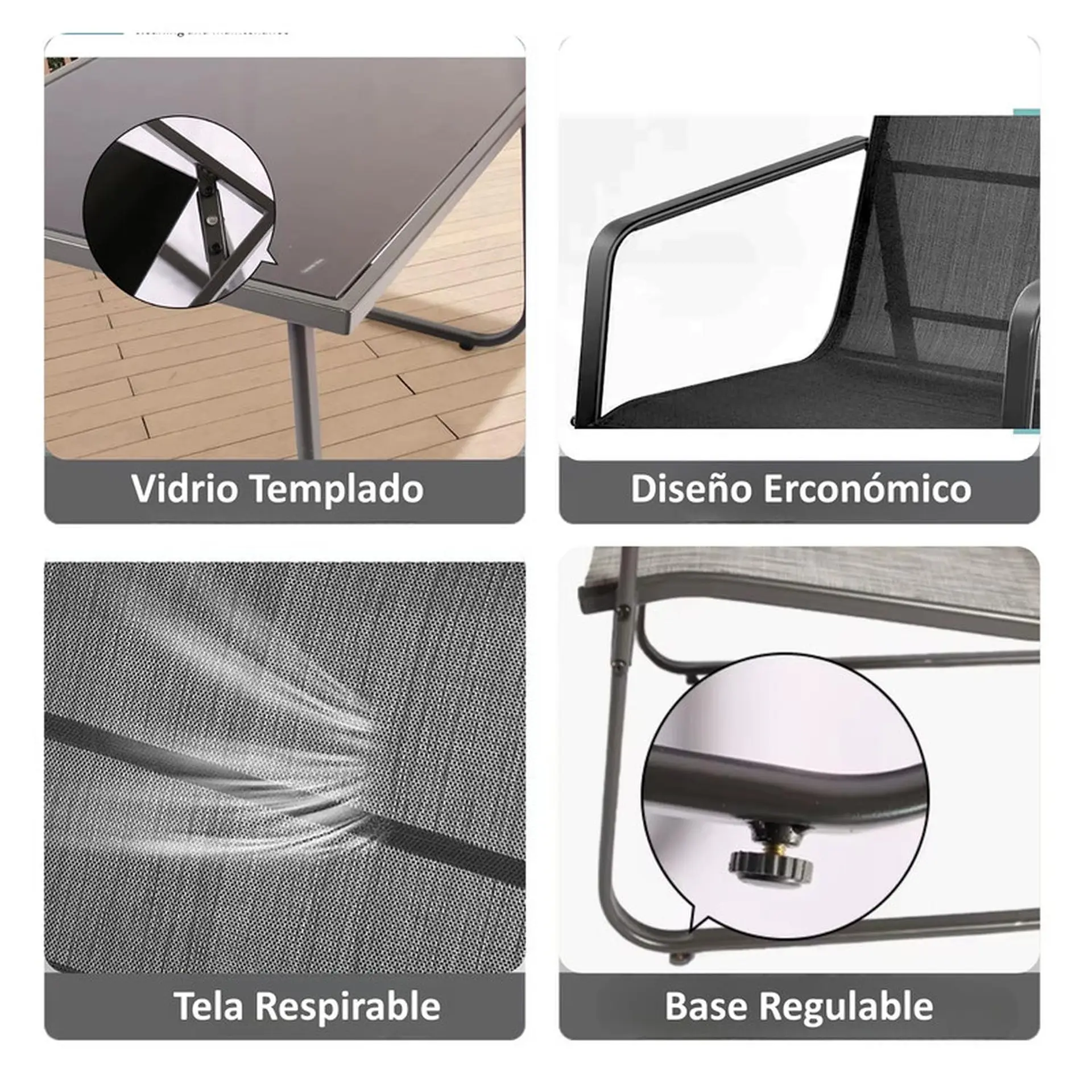 Juego De Terraza Living Malla Saint Andrew 4 Piezas Exterior 4