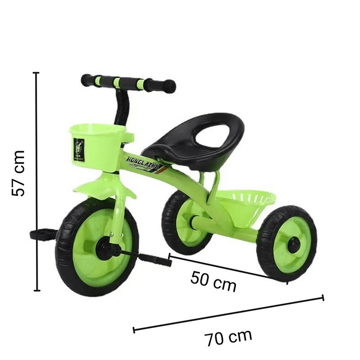 Triciclo Infantil Bici Con Canastos y Cintas Verde 6