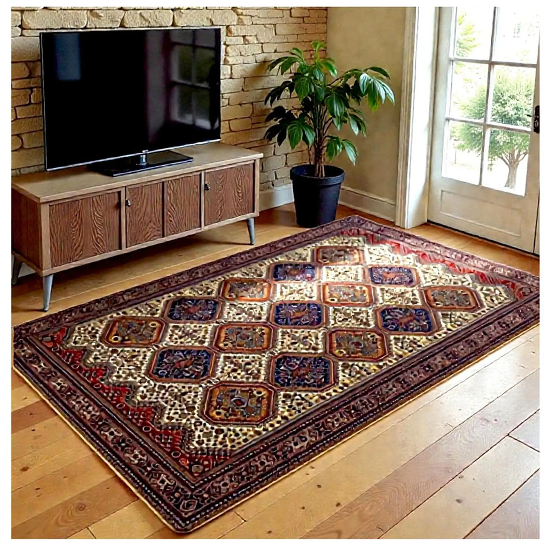 Alfombra Living Grande Estampada 150x200 cm Bodrum 1