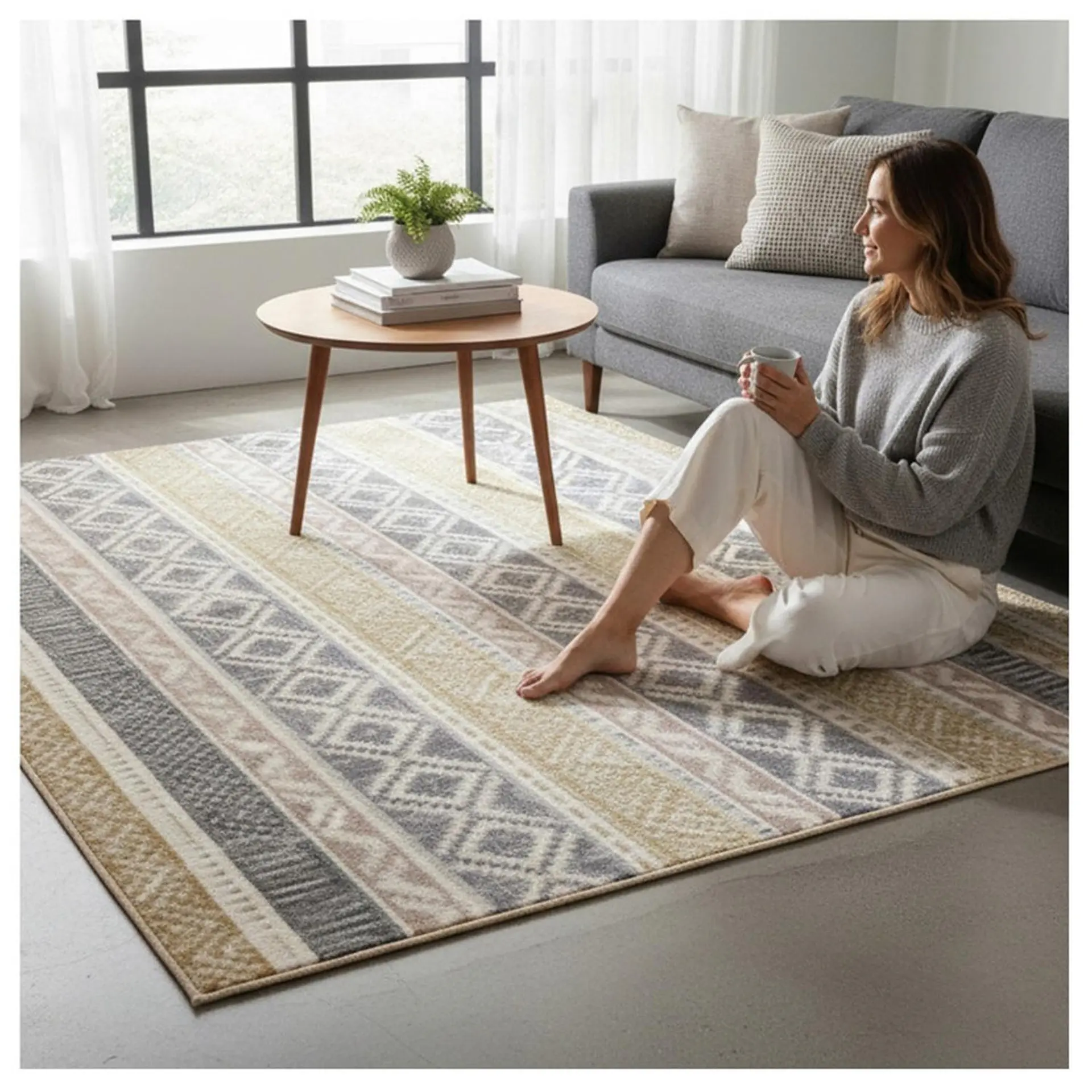 Alfombra Living Grande Estampada 150x200 cm Kusadasi 3