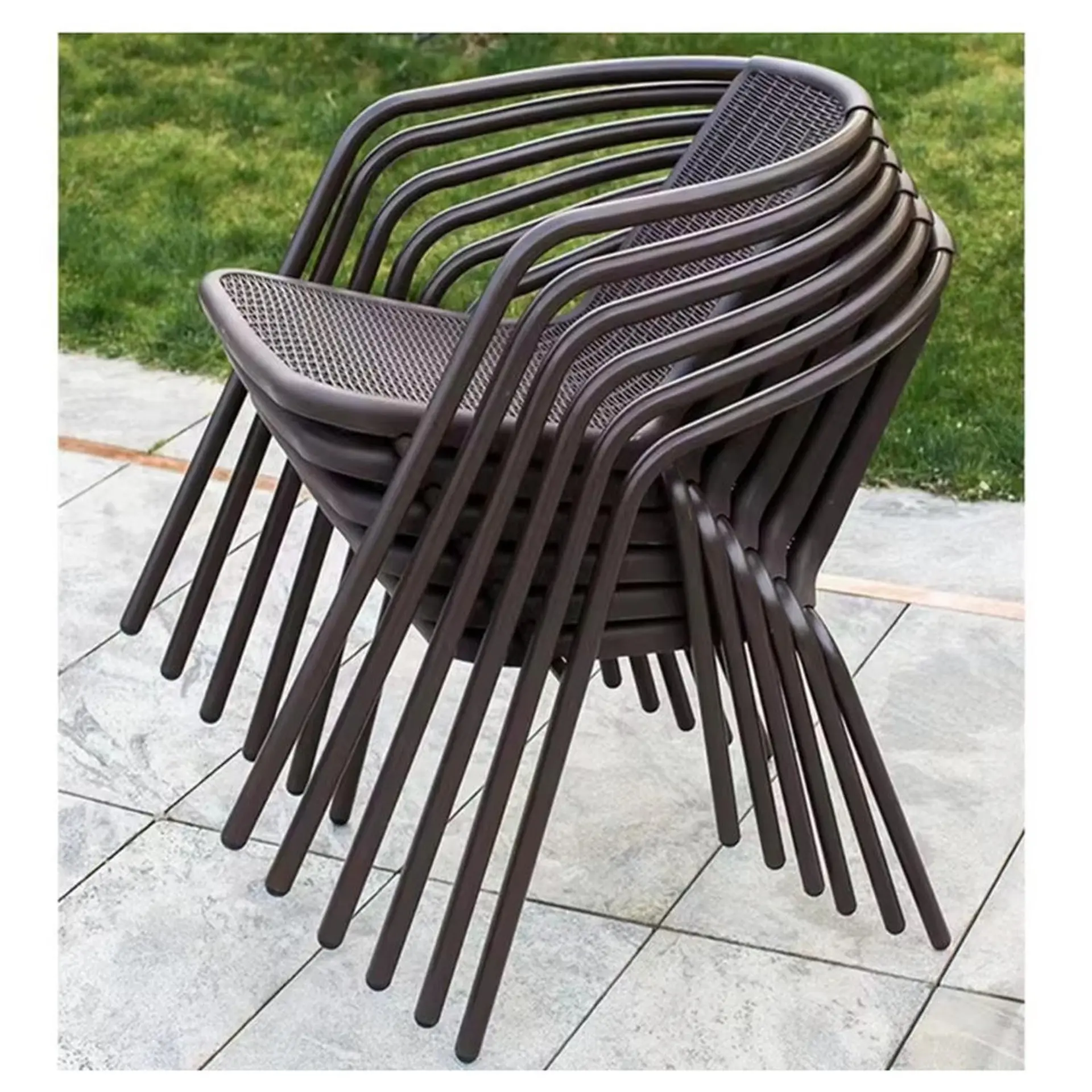 Juego De Terraza De Balcón Comedor Mesa Vidrio Kate 2 Sillas 5