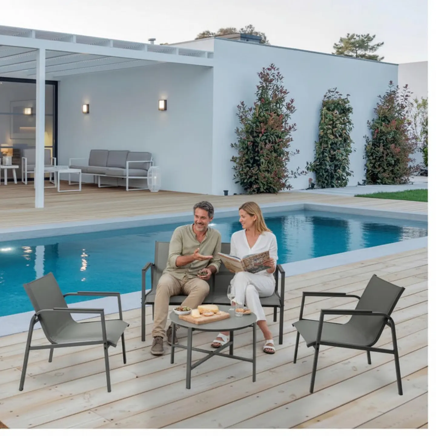 Juego De Terraza Living Malla Saint Thomas 4 Piezas Exterior 5