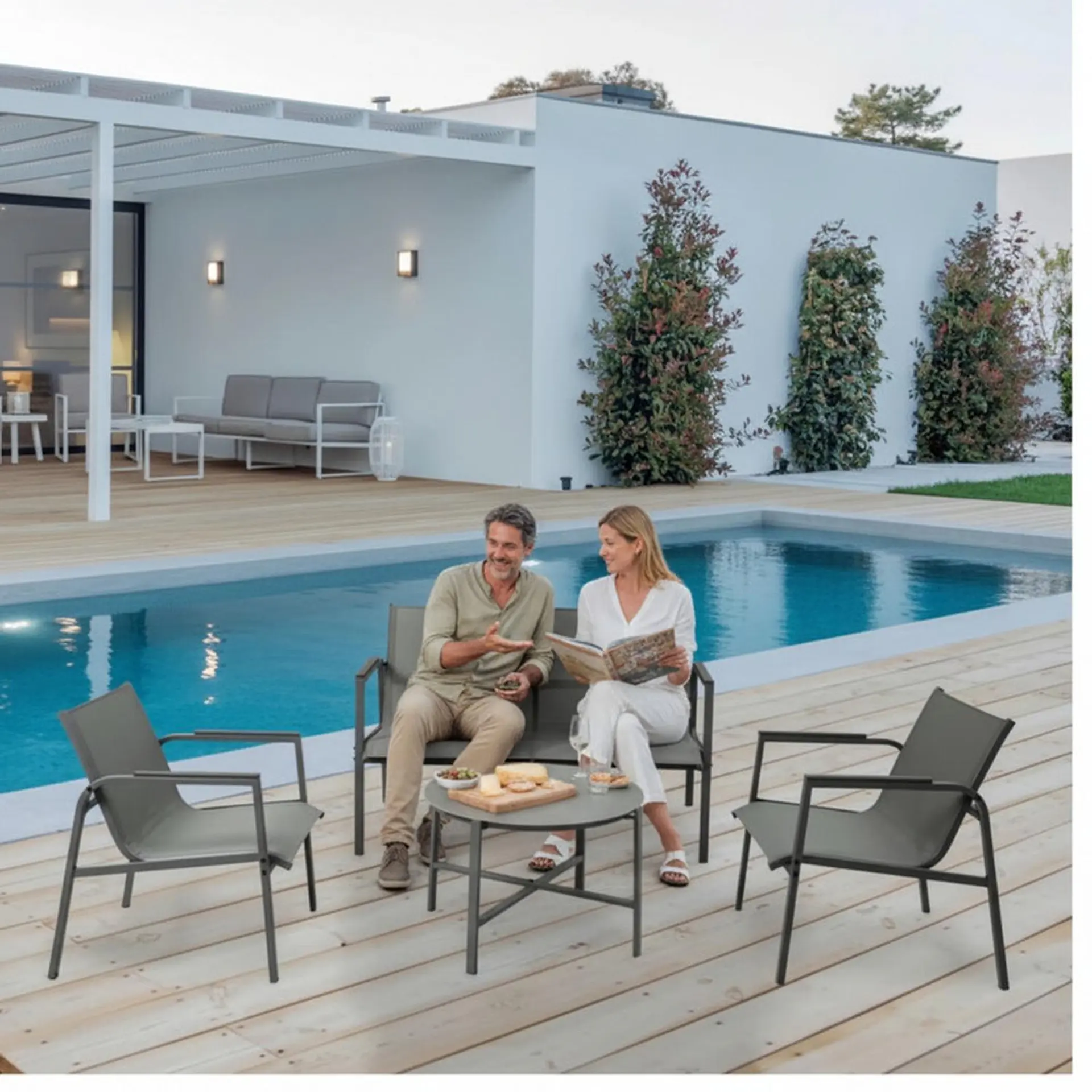 Juego De Terraza Living Malla Saint Thomas 4 Piezas Exterior 5