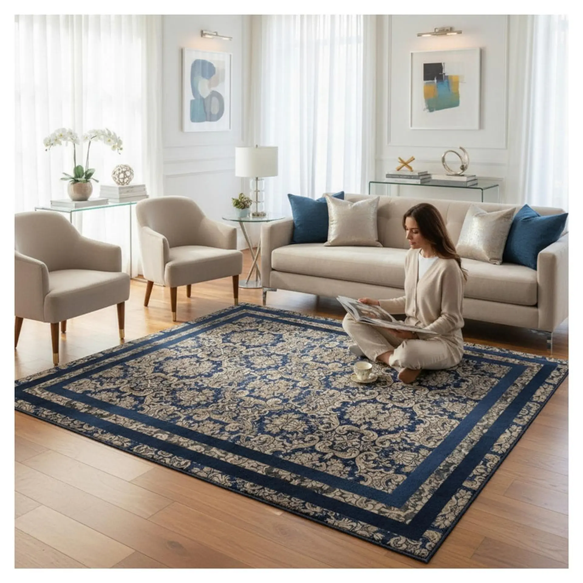 Alfombra Living Grande Estampada 150x200 cm Avanos 2