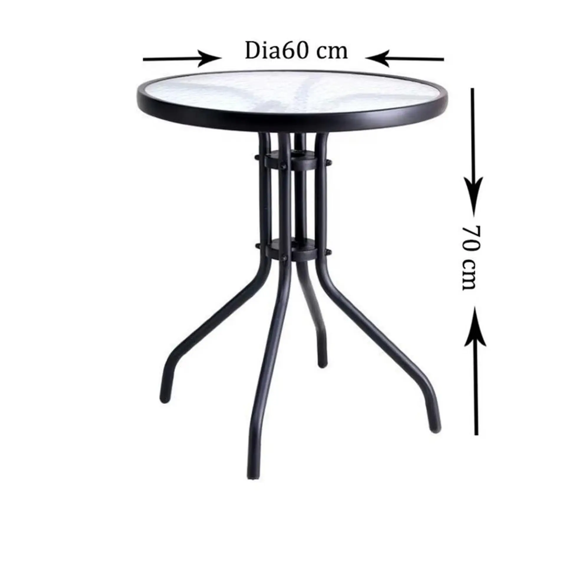 Juego De Terraza De Balcón Comedor Mesa Vidrio Kate 2 Sillas 7