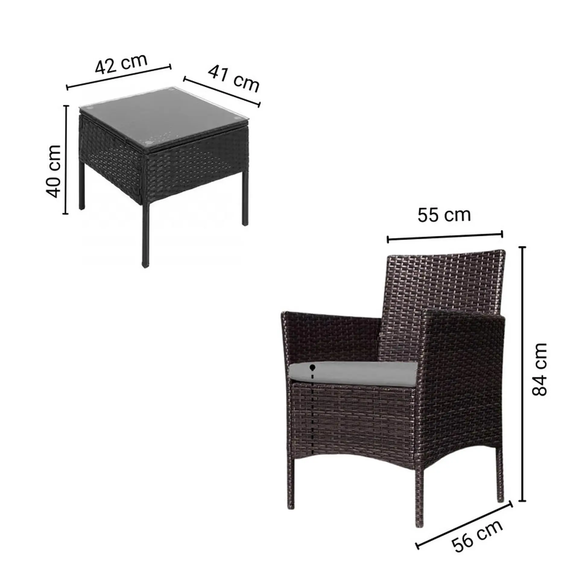 Juego De Terraza Living Ratán Sintético Sally 3 Piezas 9