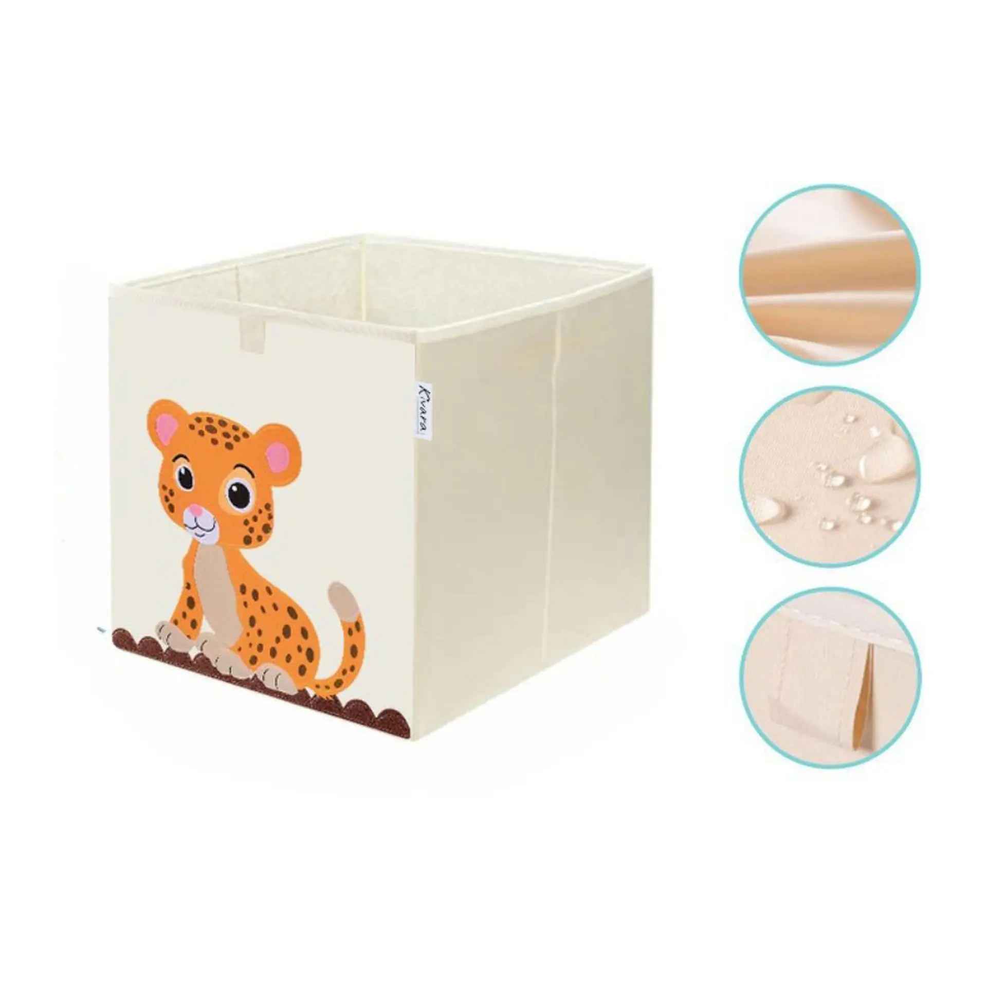 Caja Organizador Juguetes Ropa Infantil Kivara Leopardo 2