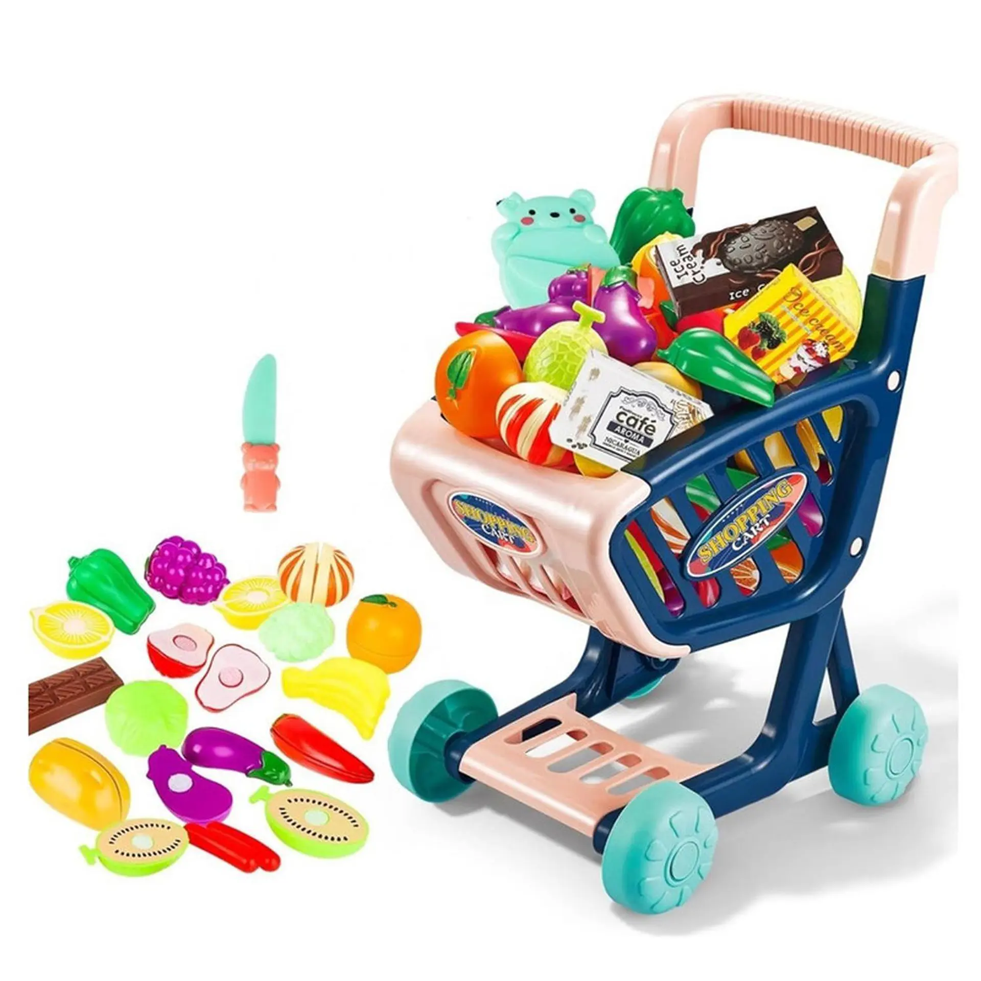Carro Supermercado Juguete Carrito Compras 36 Piezas 1