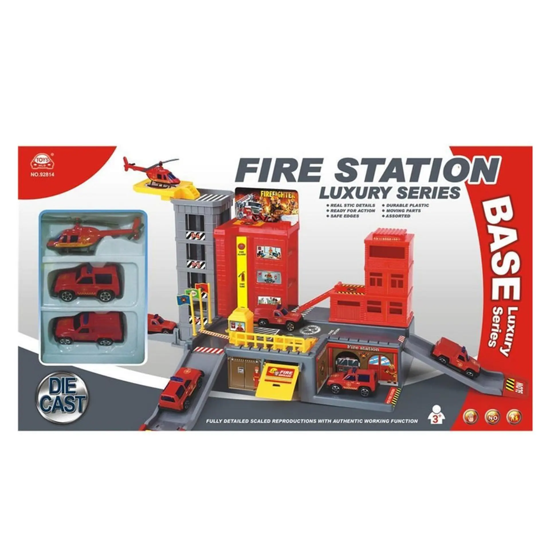Juego Pista de Autos Estacionamiento Bomberos con Vehículos 1