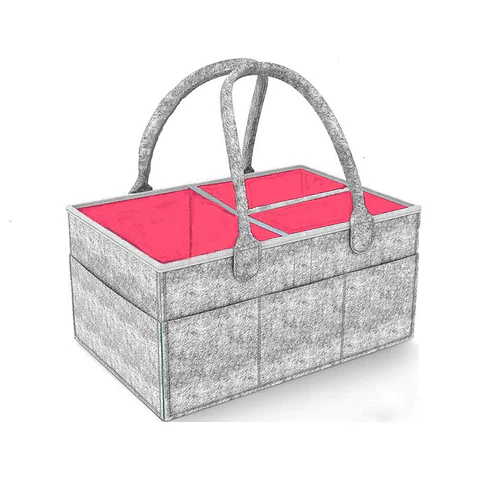 Organizador De Pañales Deluxe Para Mudador Rosa