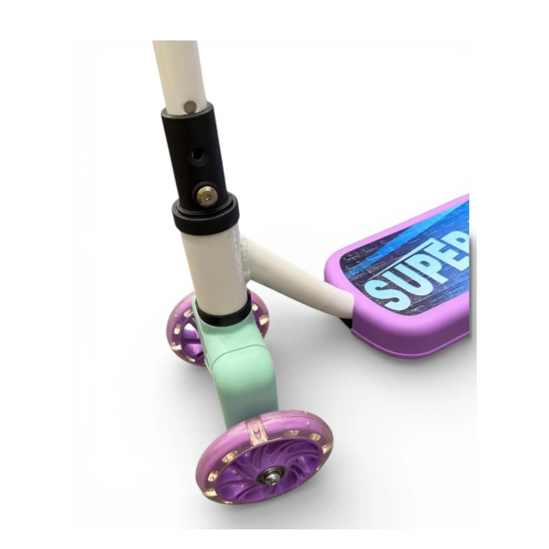 Scooter Infantil 4 Ruedas Ajustable Niño Estable Morado 2