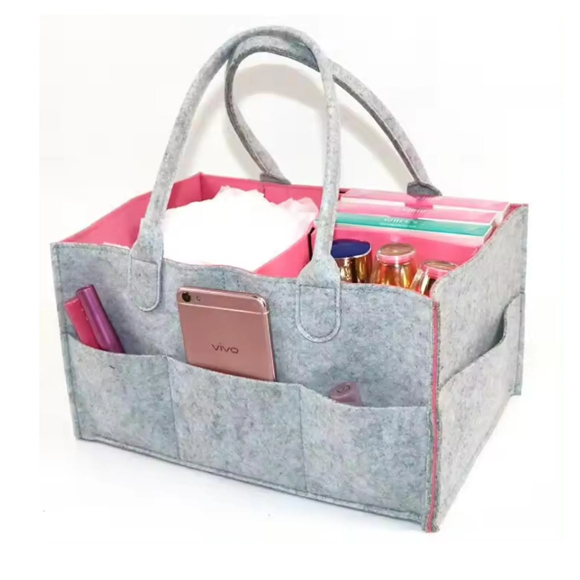 Organizador De Pañales Deluxe Para Mudador Rosa 3