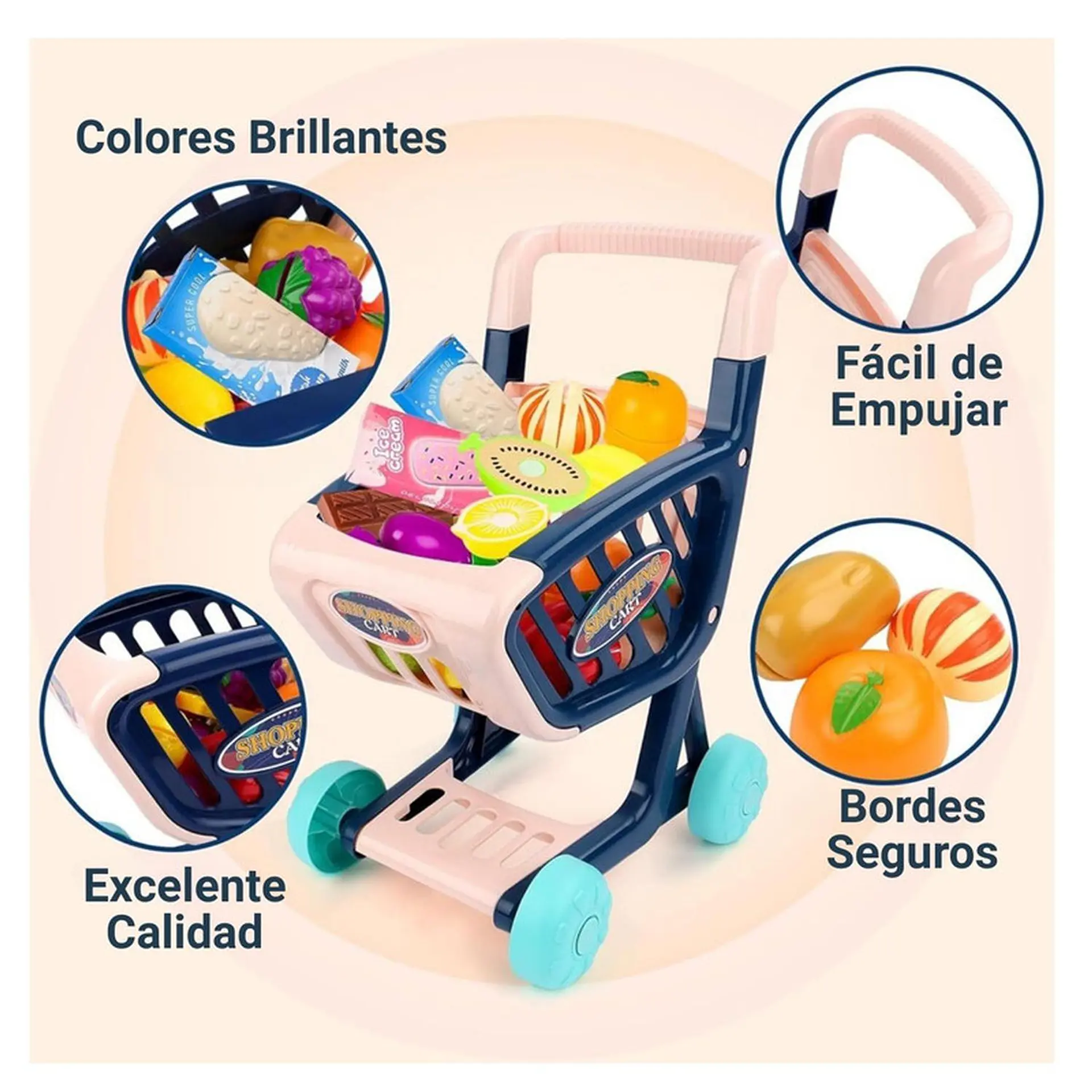 Carro Supermercado Juguete Carrito Compras 36 Piezas 5