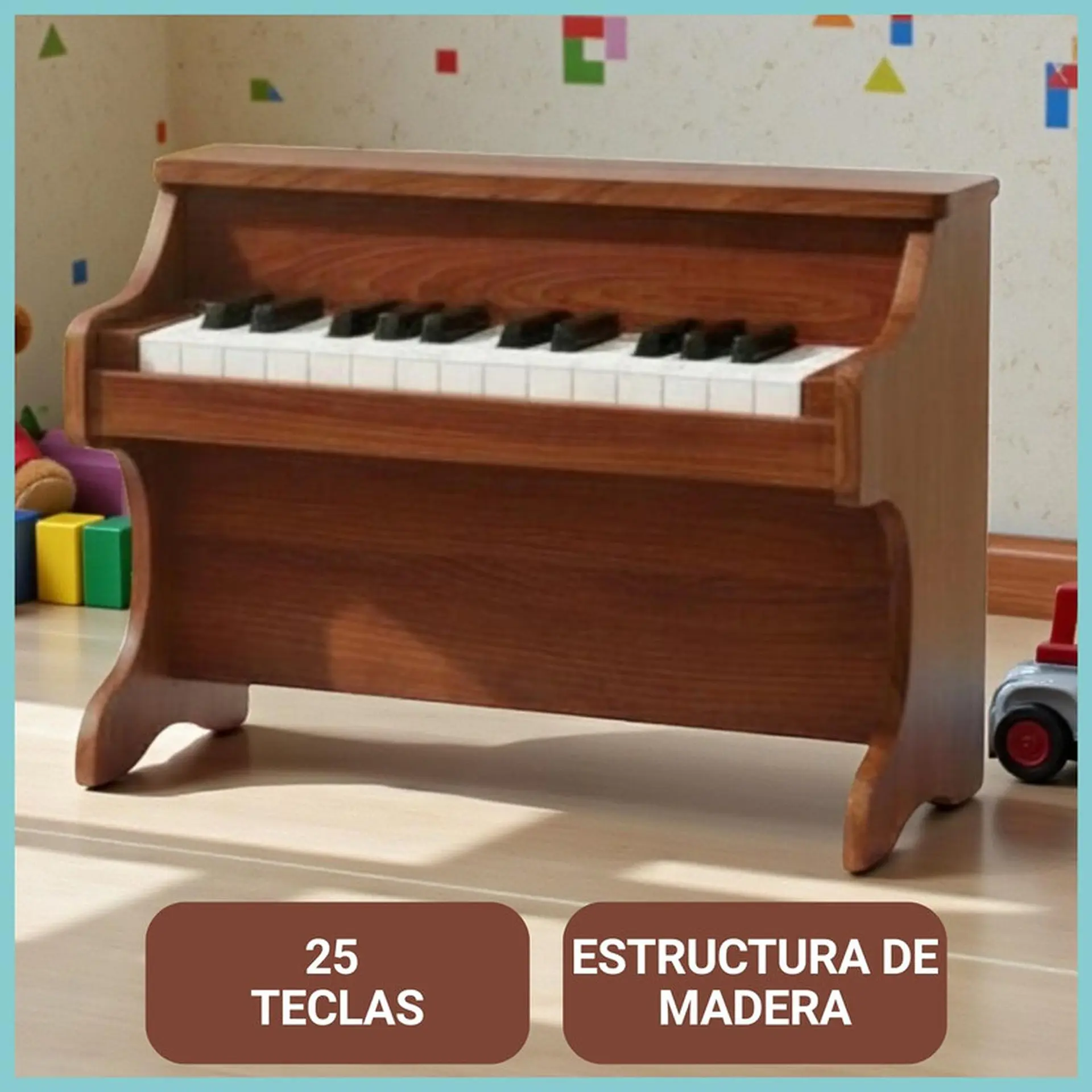 Piano Infantil Madera Juguete Musical 25 Teclas 4