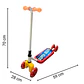 Scooter Infantil 4 Ruedas Ajustable Niño Estable Rojo - Miniatura 5