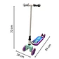 Scooter Infantil 4 Ruedas Ajustable Niño Estable Morado - Miniatura 5