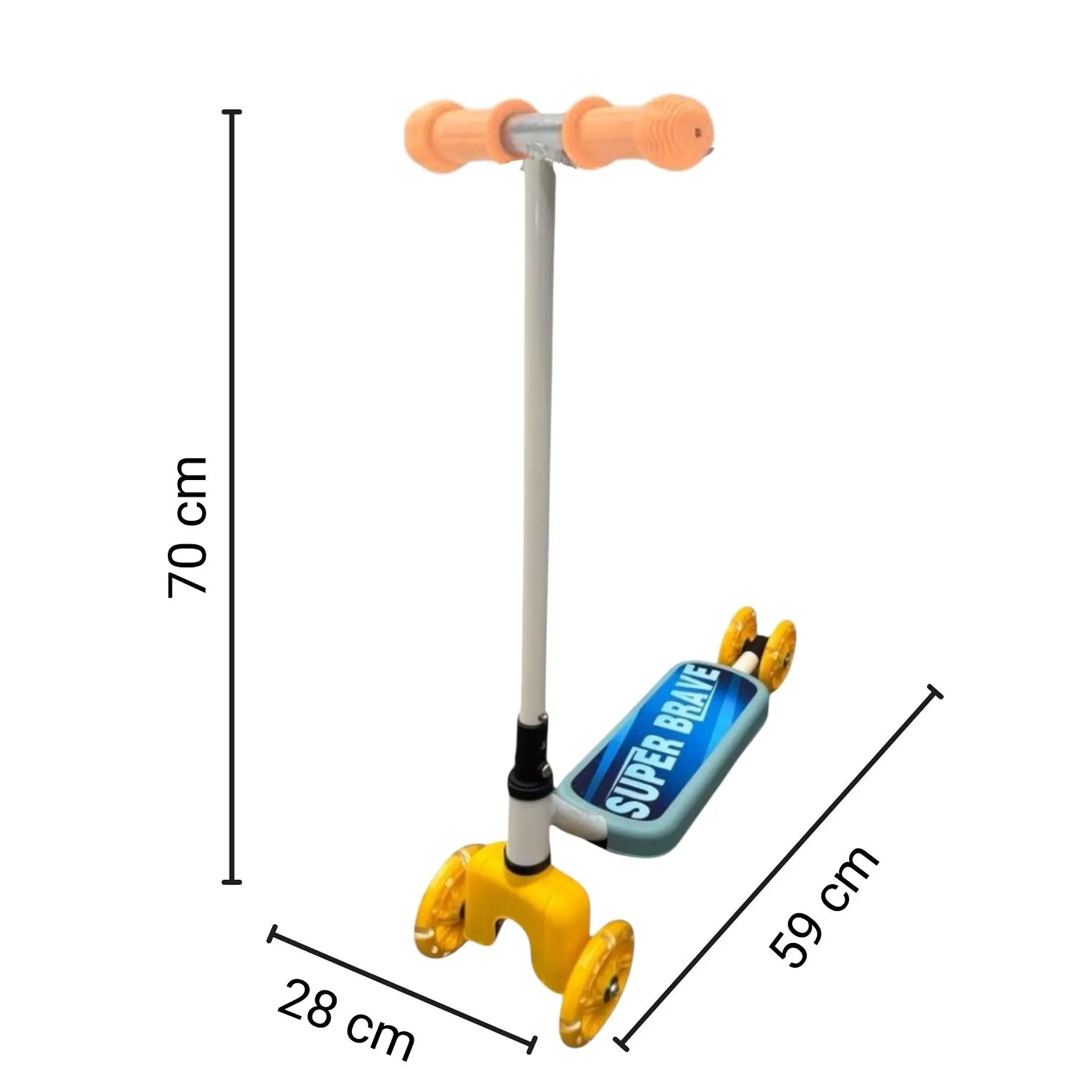 Scooter Infantil 4 Ruedas Ajustable Niño Estable Celeste 6