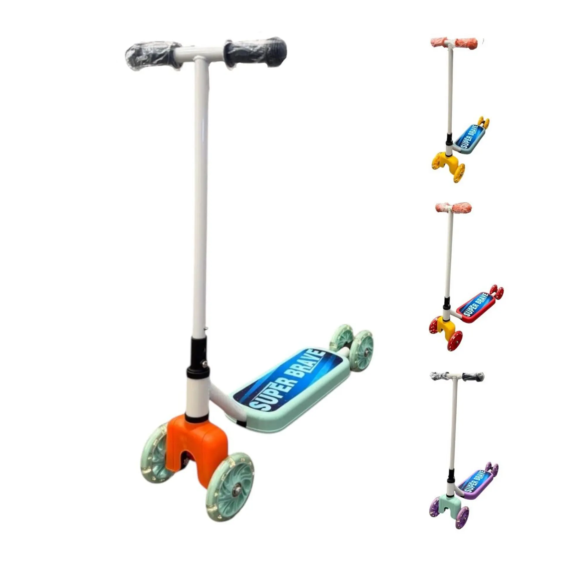 Scooter Infantil 4 Ruedas Ajustable Niño Estable Azul 8