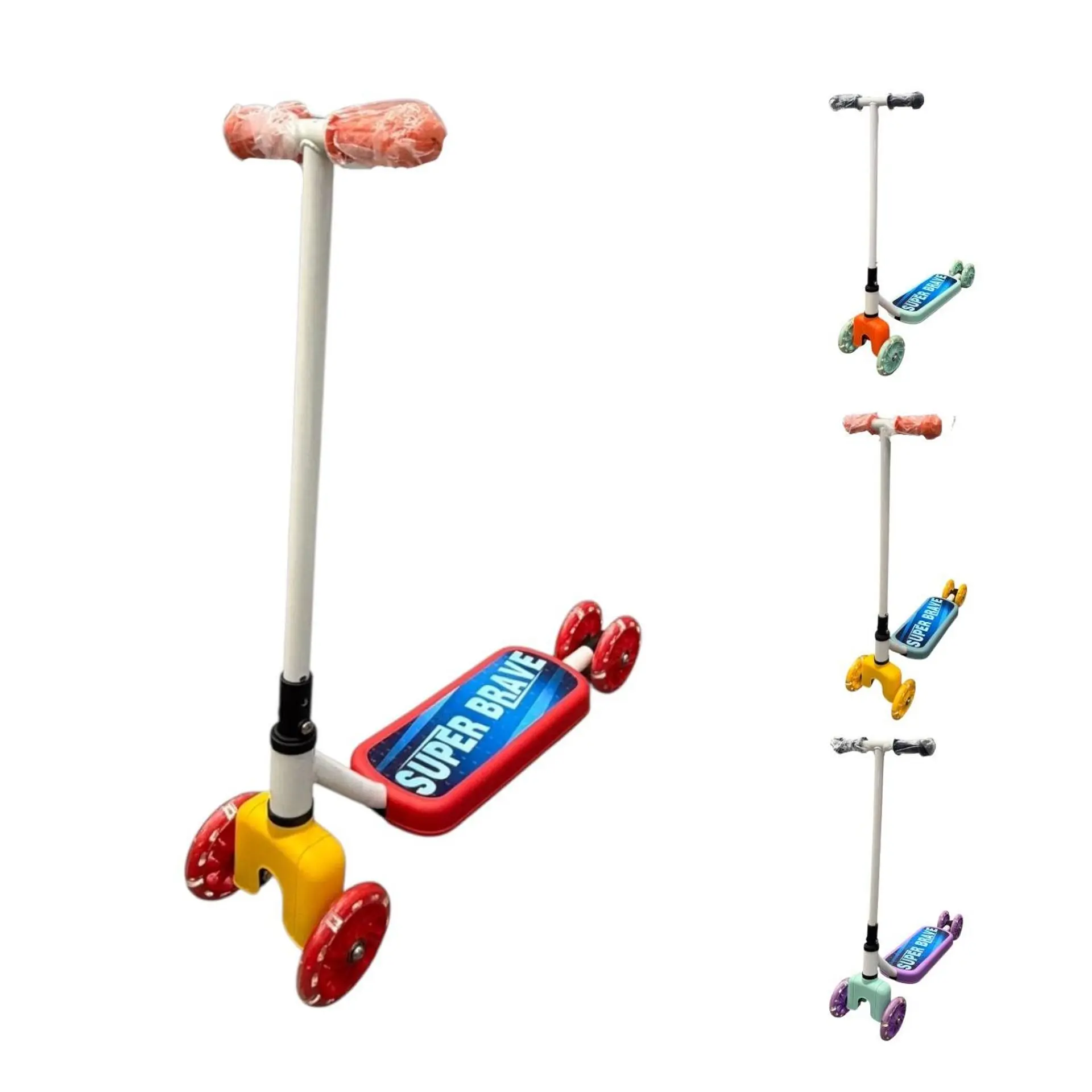 Scooter Infantil 4 Ruedas Ajustable Niño Estable Rojo 8