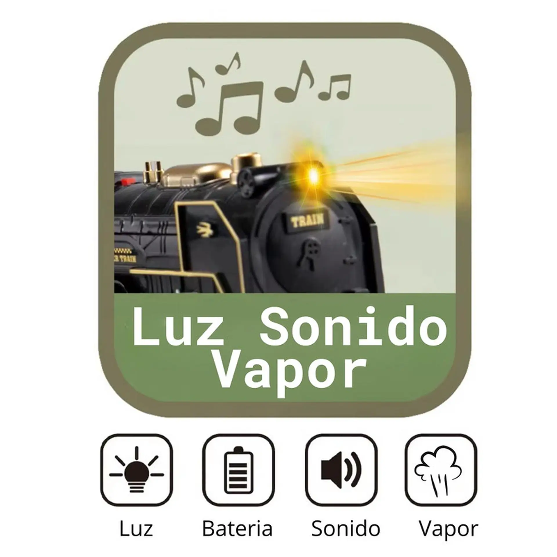 Tren De Juguete Pista 4 Vagones Rescate Luz Sonido Humo 7