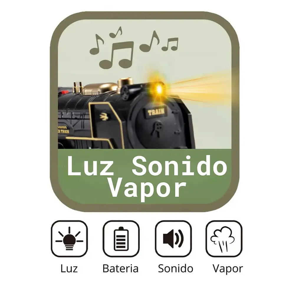 Tren De Juguete Pista 4 Vagones Bomberos Luz Sonido Humo 7
