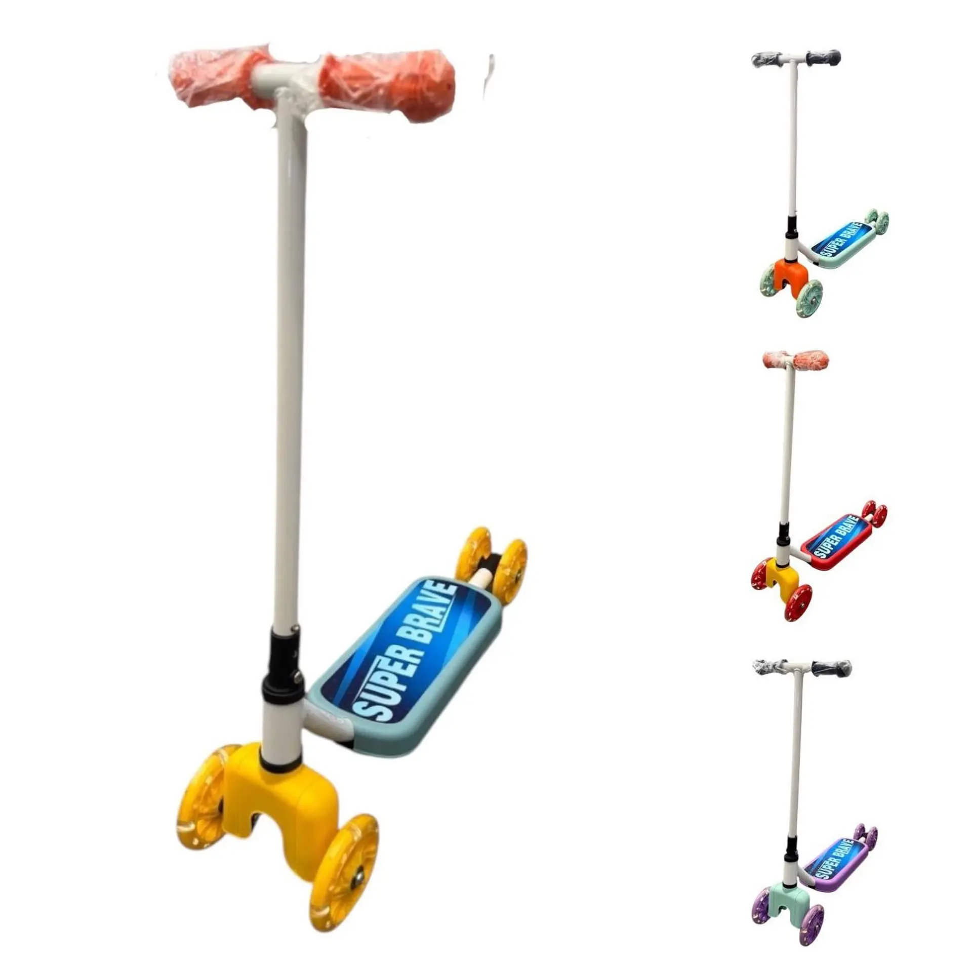 Scooter Infantil 4 Ruedas Ajustable Niño Estable Celeste 8