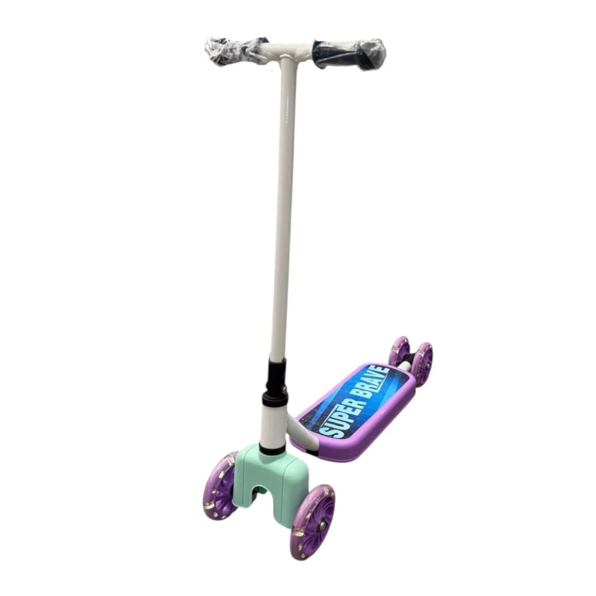Scooter Infantil 4 Ruedas Ajustable Niño Estable Morado 1