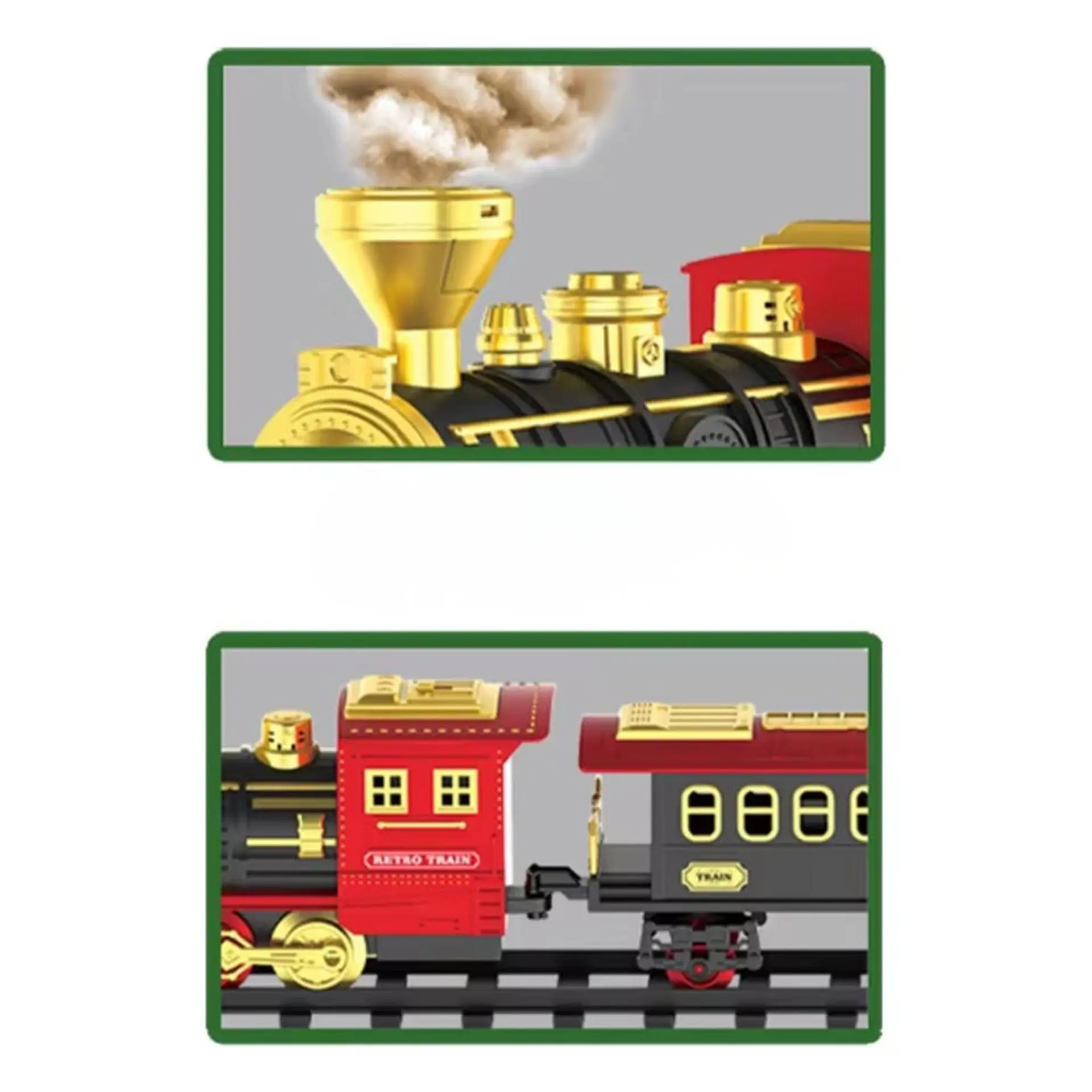 Tren De Juguete Pista 3 Vagones Camiones Luz Sonido Humo 7