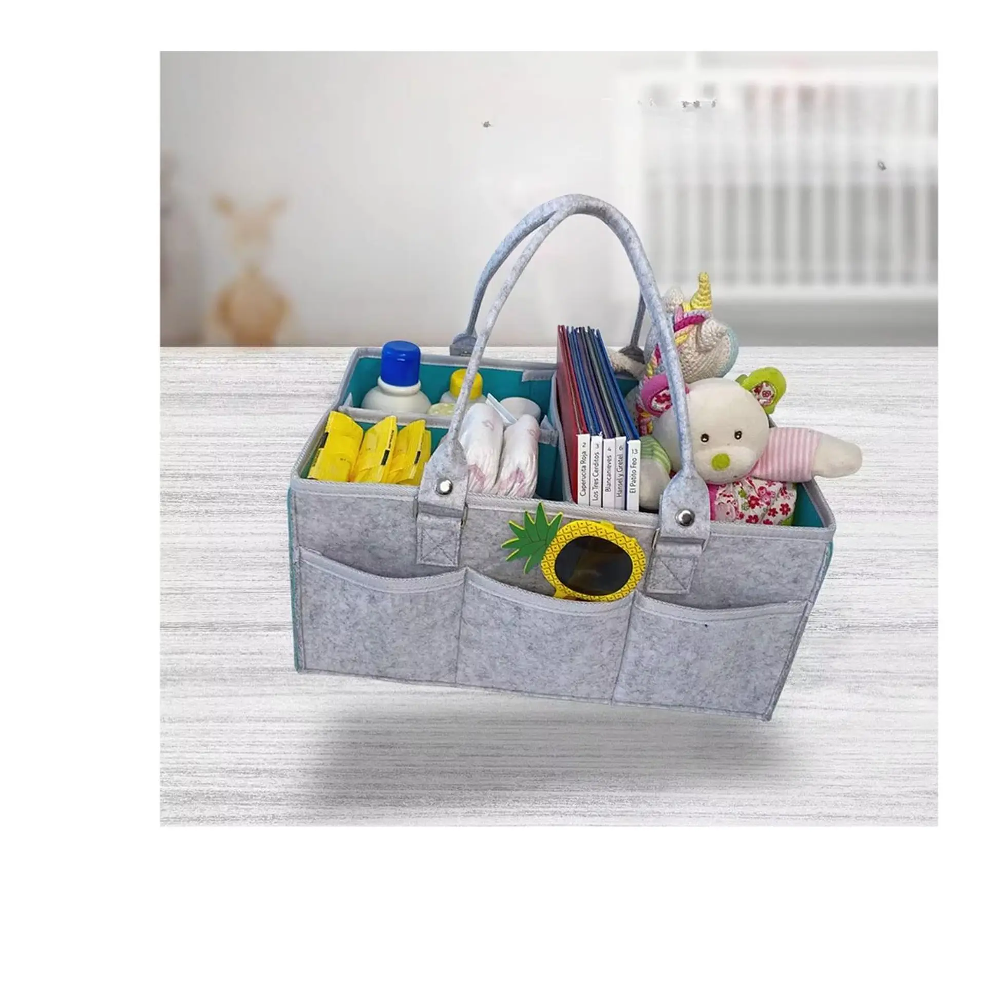Organizador De Pañales Deluxe Para Mudador Azul 3