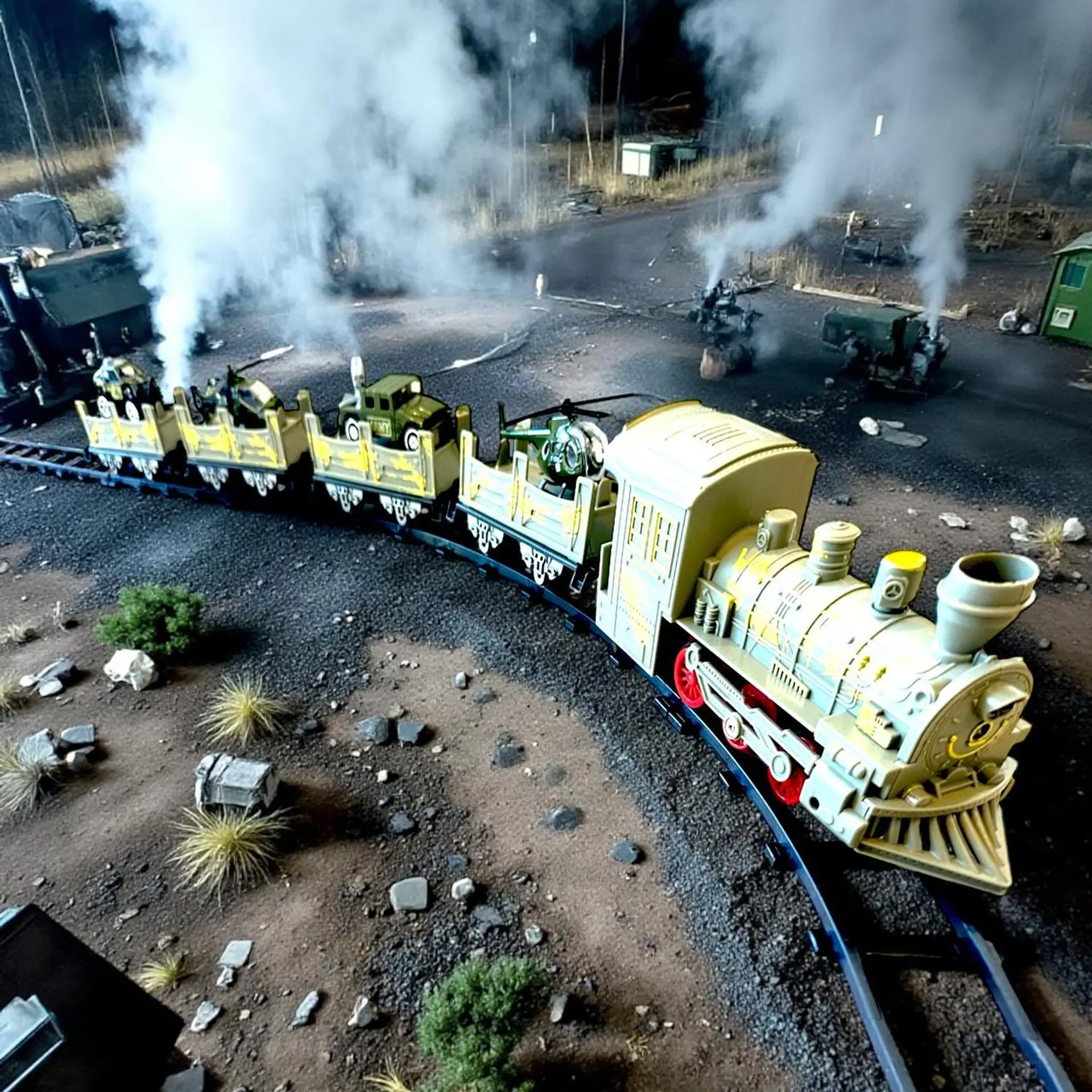 Tren De Juguete Pista 4 Vagones Rescate Luz Sonido Humo 10